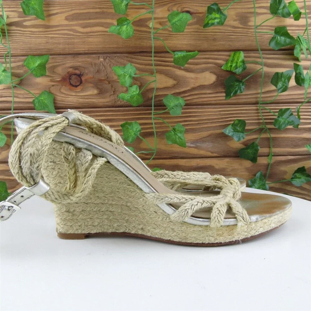 Michael Kors Size 7.5 M‎ Women Sandal Ankle Strap Brown Fabic